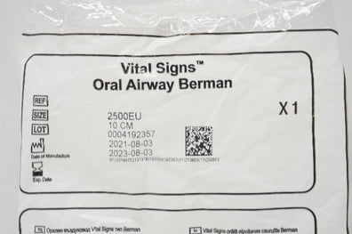Vyaire 2500EU Vital Signs Oral Airway Berman 10cm (x)